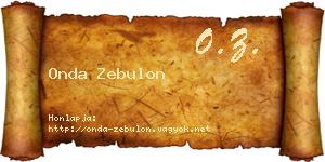 Onda Zebulon névjegykártya